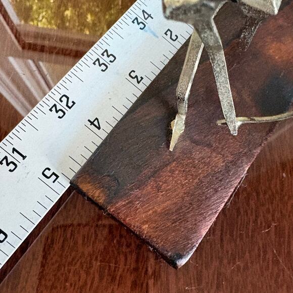 Vintage Brutalist Nail Art Sculpture Tennis Player Metal Figurine, Made in Spain - Picture 14 of 14